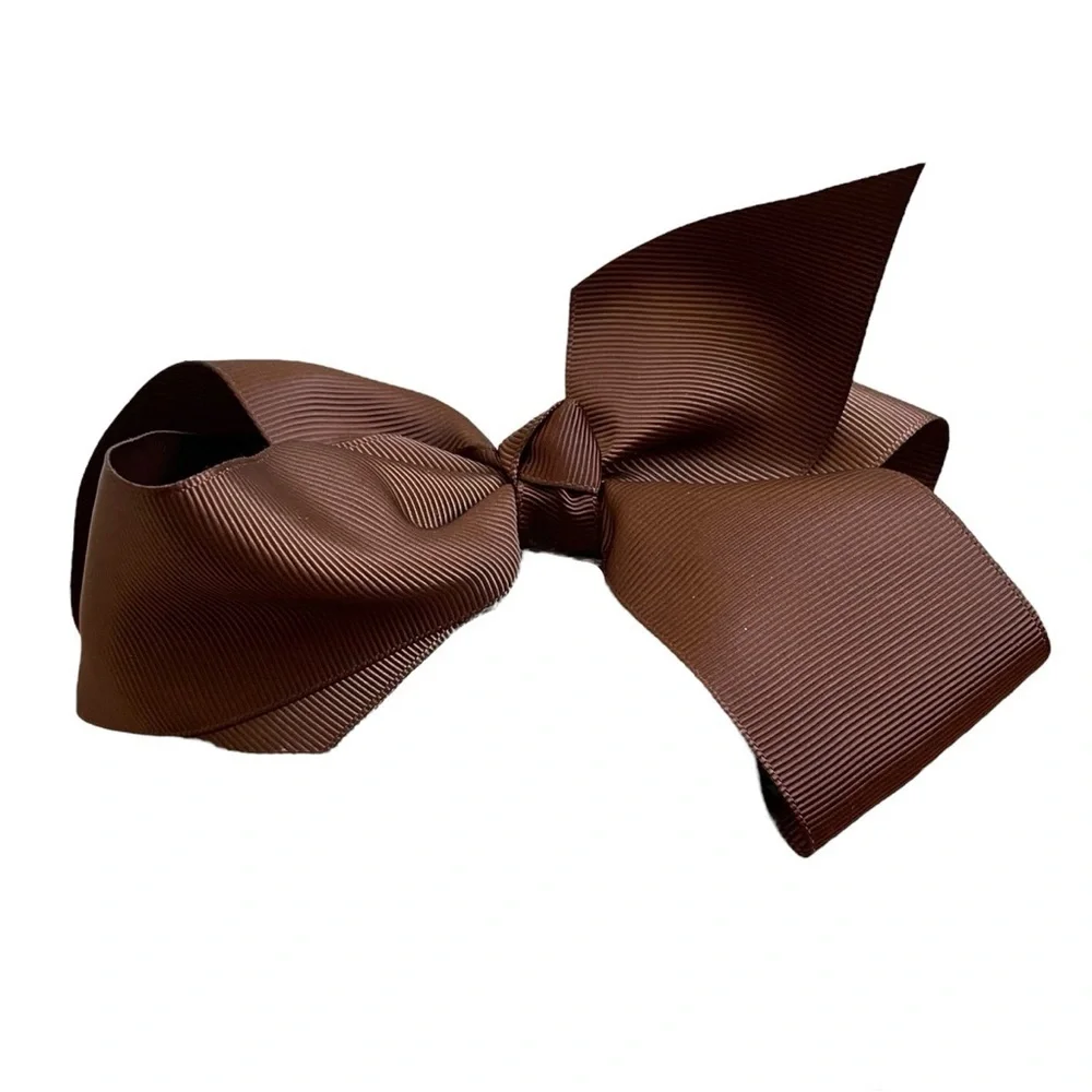 4/$25 Girls Brown Big Bow Hair Clip